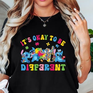 Stitch, es ist in Ordnung, anders zu sein Shirt, Autismus Bewusstsein Shirt, anderes T-Shirt, Motivations Shirt, Positivität Vibe Shirt