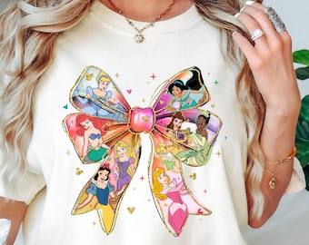 Disney Princess Comfort Colors Shirt, Coquette Disney Princess Tee, Disney Girl Trip Tee, Disney Group Shirt, Personalized Disney Tee