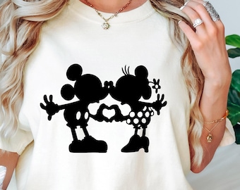 Camiseta Disney Mickey Minnie Love, camiseta Mickey Minnie, camiseta Mickey y Minnie Valentines, camiseta Disneyland Love, regalo del día de San Valentín