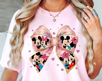 Comfort Colors Mickey and Minnie Coquette Shirt , Minnie Bow Coquette, Womens Disneyworld T-shirt,  Cute Disney Top Shirt