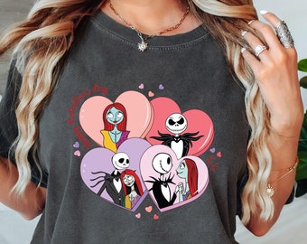 Jack and Sally Valentine's Day Shirt, Jack and Sally Matching Shirt, Nightmare Jack And Sally Valentine Shirt, Jack And Sally Love Tee