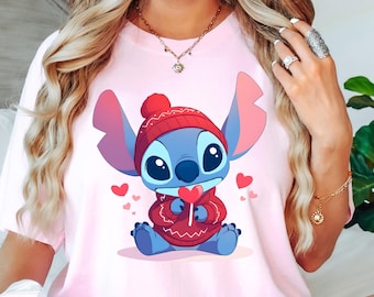 Valentine Stitch Shirt, Disney Valentine Shirt, Valentines Day Sweatshirt, Disneyland Shirt, XOXO Disney Couple Tees, Valentines Stitch Tees