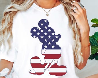 Mickey Mouse USA Flag Shirt, Mickey America T-Shirt, Disney 4th of July Shirt, Mickey Memorial Day Shirt, Independence Day 2025 Shirt