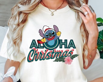 Aloha Stitch Christmas Shirt, Stitch Christmas Shirt, Xmas Stitch Tshirt, Merry Stitchmas Shirt, Disney Holiday Shirt
