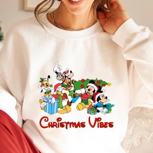 Disney Friends Christmas Vibes Shirt, Comfort Colors Disney Shirt, Disney Family Christmas Shirt, Mickey and Friends Christmas Shirt