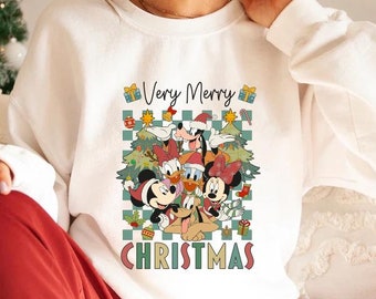 Mickey & friends Disney Weihnachtshemd, Pinkes Weihnachts-T-Shirt-Sweatshirt, Mickeys sehr frohes Weihnachtshemd, WWW Disneyland-Reisegeschenk