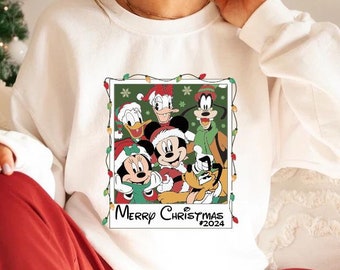 Camiseta navideña de Mickey y sus amigos de Disney, sudadera con camiseta navideña, camiseta de Mickey muy feliz Navidad, regalo de viaje a Disneyland WDW