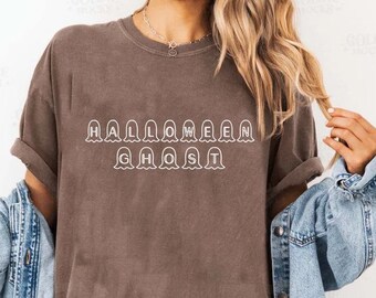 Comfort Colors® Cute Halloween Ghost Shirt, Halloween Women's Shirt, Fall Shirt, Halloween Party Shirt, Spooky Season Shirt, Autumn Shirt