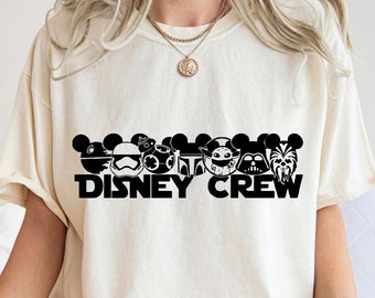 Camiseta de la tripulación de Disney de Star Wars, camiseta de Disney con colores cómodos, camiseta familiar de Star Wars, camiseta de Star Wars de Disney, camiseta de la tripulación de Disney