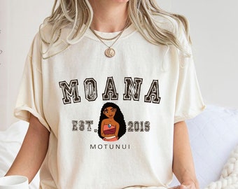 Camisa Comfort Colors Disney Princess Moana, camisa de vacaciones de Disney, camisa de niña de Disney, camisa a juego de Disney, regalo divertido de princesa