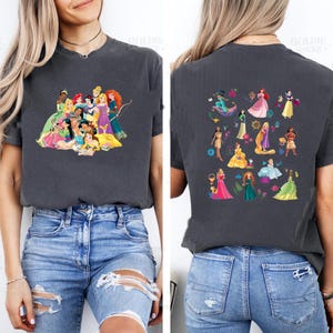 Comfort Colors®Retro Princess Shirt, Disney Princess Shirt, Princess Characters Shirt, Disney Girl Trip, Disneyland Shirt, Disney Group Tee