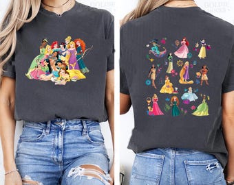 Comfort Colors®Retro Princess Shirt, Disney Princess Shirt, Princess Characters Shirt, Disney Girl Trip, Disneyland Shirt, Disney Group Tee