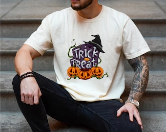 Comfort Colors® Halloween Trick or Treat Shirt, Trick or Treat Shirt, Funny Halloween Tee,  Halloween Shirt, Halloween Shirt