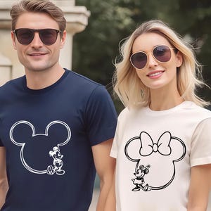 Mickey and Minnie Valentine shirt, Mickey Sketch shirt , Minnie Sketch Shirt, Vintage Mickey Minnie Shirts ,Family Vacation Sweater
