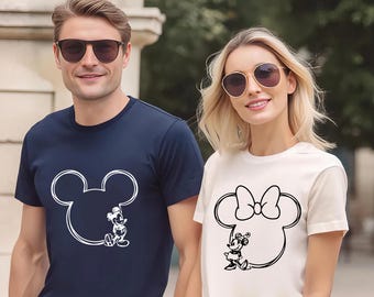 Mickey and Minnie Valentine shirt, Mickey Sketch shirt , Minnie Sketch Shirt, Vintage Mickey Minnie Shirts ,Family Vacation Sweater