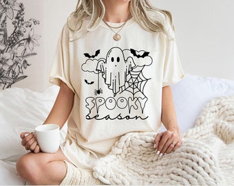 Halloween Ghost Comfort Colors Shirt, Cute Ghost Shirt, Womens Halloween Shirt, Cute Fall Shirt, Spooky Season Shirt, Gift For Halloween