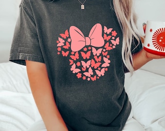 Disney Butterfly  Minnie Head Shirt, Comfort Colors Disney Shirt, Minnie Head Shirt, Disney Minnie Shirt, Disney Family Shirt
