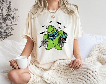 Comfort Colors Disney Halloween Sweatshirt, Disneyland Shirt, Halloween Stitch, Stitch Horror Halloween tshirt,  Disney Trick or Treat