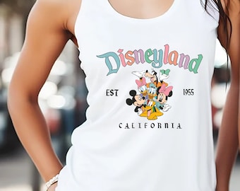 Disneyland California Tank Top,Retro Mickey And Friends Disneyland Est 1955 Tank,Disneyland Shirt,Family Vacation Shirt,Disneyland TEE