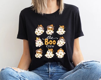 Comfort Colors ゴースト ハロウィン Tシャツ、レディース ハロウィン シャツ、ハロウィン パーティー シャツ、秋シャツ、ハロウィン ギフト、ハロウィン コスチューム