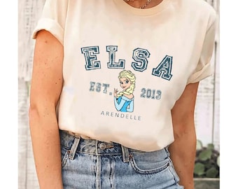 Camiseta Comfort Colors, camiseta de Elsa, camiseta de princesas de Disney, camiseta de Frozen, camiseta de princesas de Arendelle, camiseta de Anna, camiseta de las hermanas Frozen, regalo para ella
