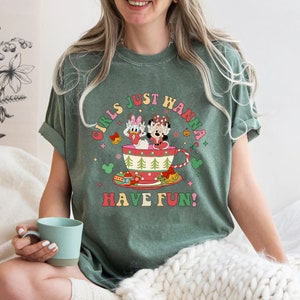 Disney Minnie Daisy Christmas Shirt, Girls Just Wanna Have Fun, Disney Besties Shirt, Disneyworld Shirt, Disney Christmas Shirt
