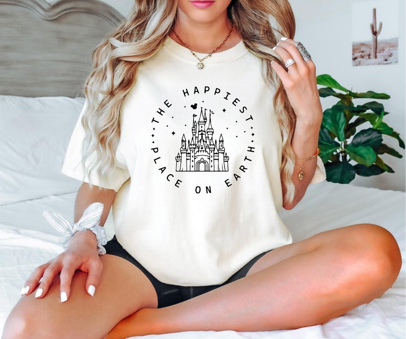 Comfort Colors® The Happiest Place One Earth Shirt, Magical Castle Shirt, Mickey Castle Shirt, Disney Vacation Shirt, Magical Kingdom Shirt image 1