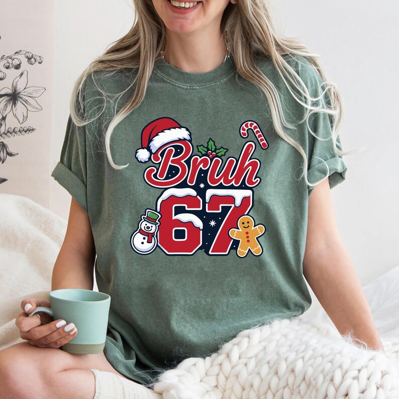 67 Six Seven Bruh jultröja, jul Six Seven 67-tröja, rolig julmeme-tröja, rolig julfamiljströja bild 3