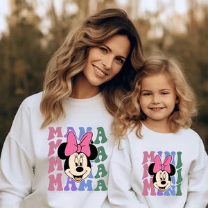 Disney Minnie Mama Minie Mause shirt, Disney Mama and Mini Shirt, Disney Family Matching T-Shirt, Minnie Mouse Mom Tee