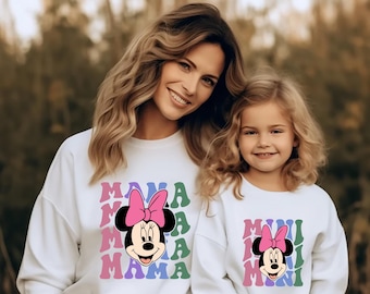 Disney Minnie Mama Minie Mause shirt, Disney Mama and Mini Shirt, Disney Family Matching T-Shirt, Minnie Mouse Mom Tee
