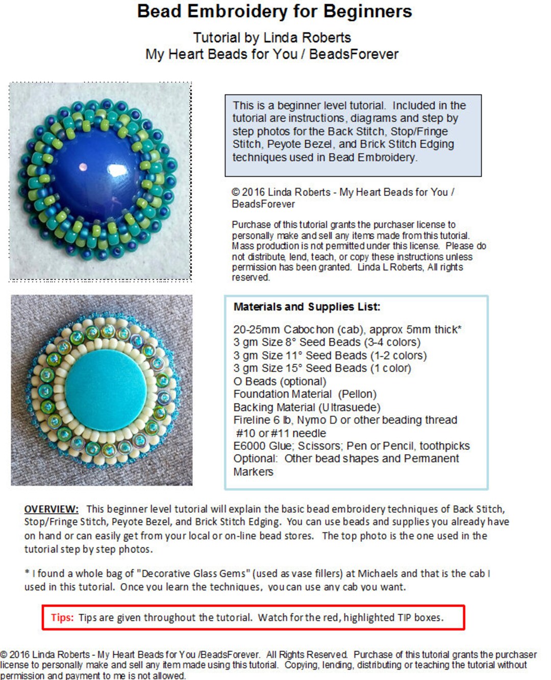 Beading Tutorial Bead Embroidery for Beginners Etsy
