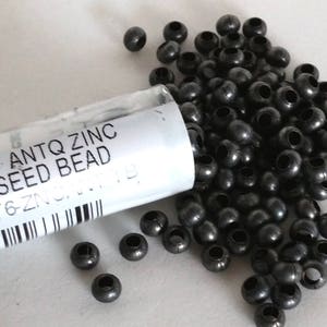 Antique Zinc Size 6 Metal Seed Bead Approx 32 grams