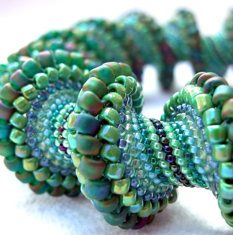 Pattern Only Spiral Peyote Pattern for My Going Green Cellini Bracelet image 1