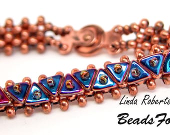 Tutorial perline - Bracciale jeans attillati - Tri Beads - RAW