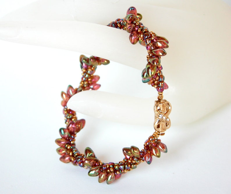 Beading Tutorial Dragon Wings Bracelet and Earrings Pattern image 2