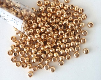 Gold Plated 24k Size 6 Metal Seed Bead Approx 30 grams