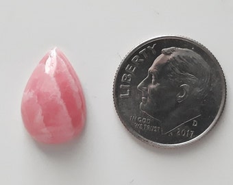 Natural Rhodochrosite, AAA Grade, Teardrop - Pear, 10x14 mm, Polished Stone, Calibrated Flat Back Cabochon