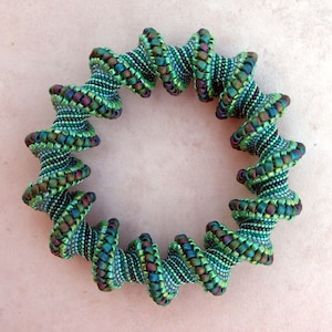 Pattern Only Spiral Peyote Pattern for My Going Green Cellini Bracelet image 5