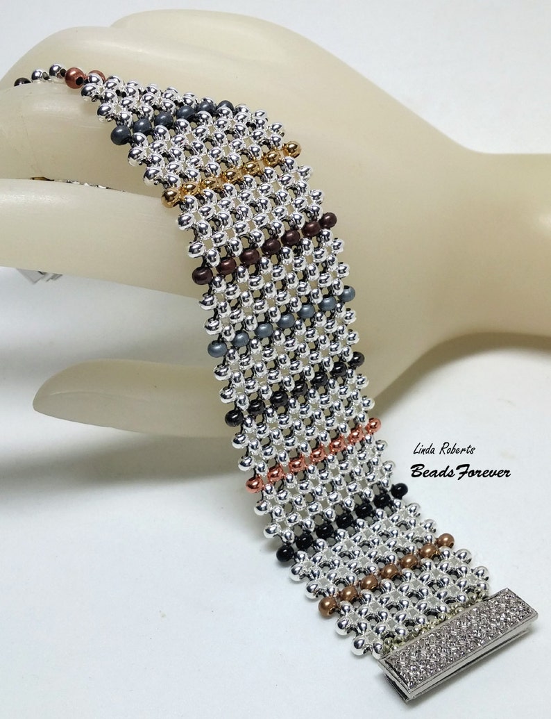 Beading Tutorial Metal Bead Sampler Bracelet Right Angle Etsy