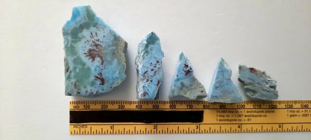 Larimar Blue Pectolite Lapidary Rock Rough 5 Pieces Larger - Etsy