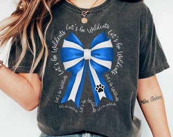 Custom Mascot Shirt, Coquette Bows School Spirit T-shirt, Custom High School City Football Team Shirt, Booster Coquette Mascot shirt