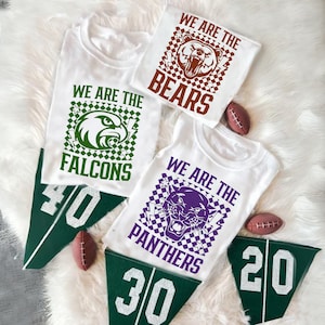 Custom Vintage Checkerboard We Are Mascot School Name Shirt, Favorite Team Shirt, Custom Mascot Retro Shirts, Mascot Shirt