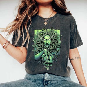Medusa Graphic Tee: Mythological Snake Hair Goddess, Feminist Shirt