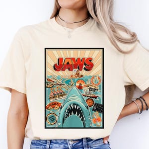 Jaws 50th Anniversary Shirt, Jaws Pulp Attack Comic Shirt, 50th Anniversary shirt, Jaws Amity 1975 Shirt, Amity Island Swim Team Shirt