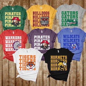 Custom Preppy Mascot Shirt, Custom school spirit shirts, Baseball Spirit Shirt, personalized mascot shirt, Retro Mascot Shirt, Game Day Tee