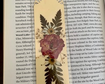 A Real Pressed Flower Bookmark in a Plastic Sleeve