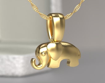 Elefant Anhänger, 925 Sterling Silber Elefant Halskette, Tier Halskette, Gold Elefant Halskette, schützender Schmuck, Elefanten-Liebhaber