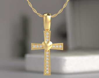 Kreuz Halskette mit Stein, Kreuz Halskette, Schutz Gold Kreuz Halskette, Gold gefüllte Halskette, religiöse Halskette, zierliche Kreuz Halskette