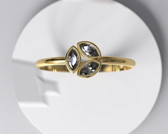 3 Drops Cubic Zircon Stone Ring Silver Ring, Handmade Silver Ring, Custom Natural Design , Jewelry , Bijutery, Accessory MultiStone ring