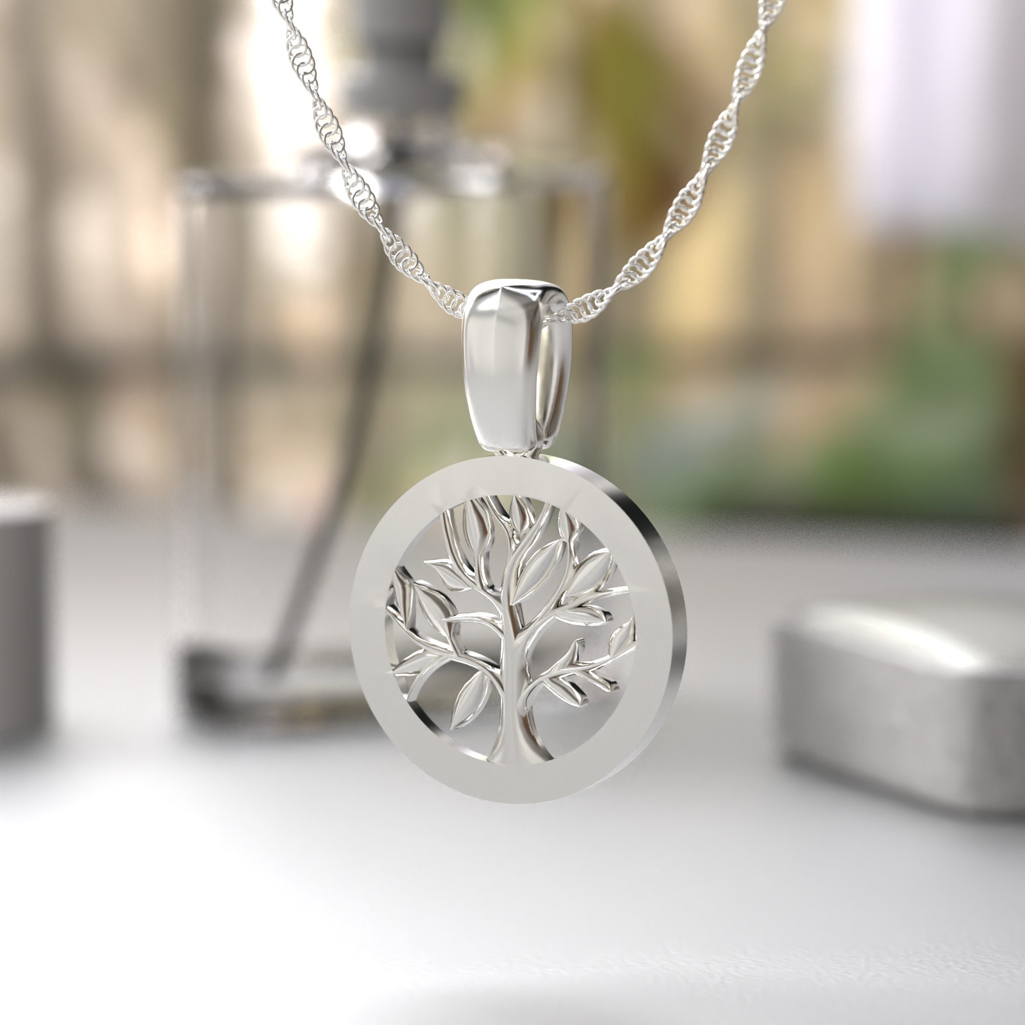 925 Sterling Silver Tree of Life Charm Pendant, Dainty Tree of Life ...